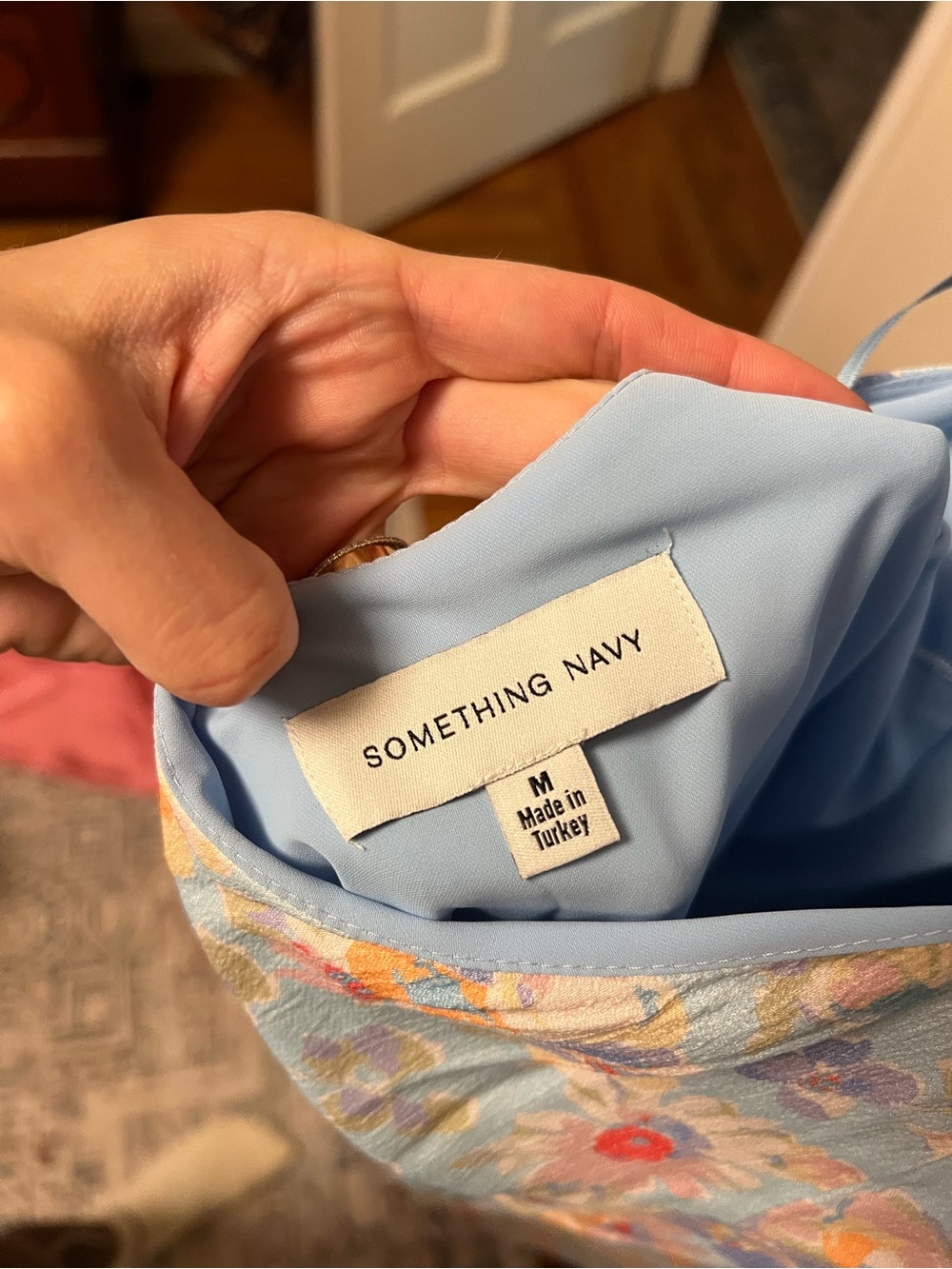 Something Navy Pastel Blue Floral Maxi Dress - Picture 4 of 6
